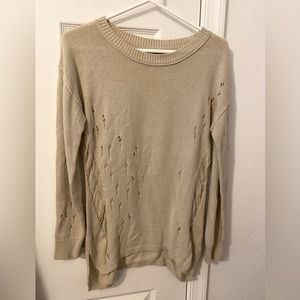 Rubbish Cream destroyed style Sweater